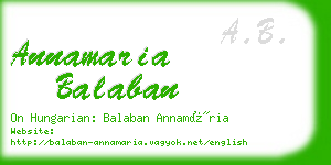 annamaria balaban business card